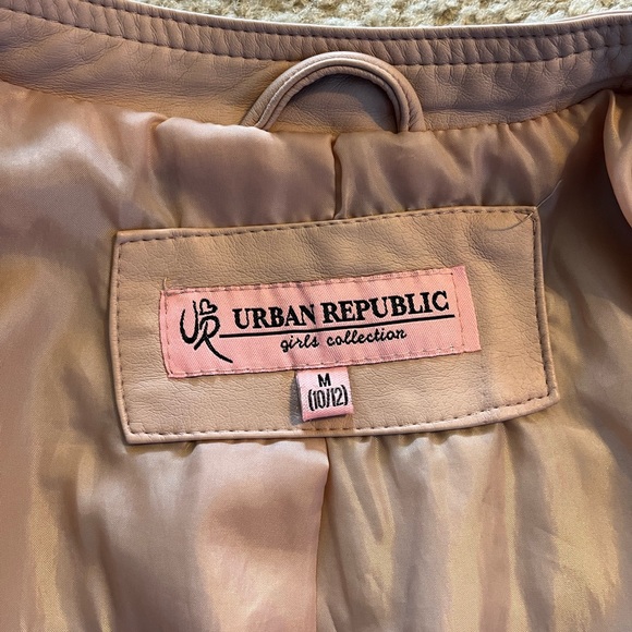 Urban Republic Girl’s Pink Faux Leather Moto Motorcycle Jacket - size 10-12 M - Picture 6 of 7